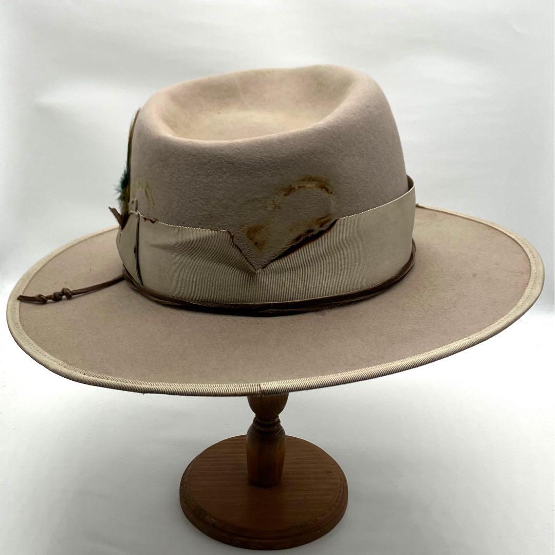 STETSON 60cm HAT ビンテージ　ステットソン　サンド