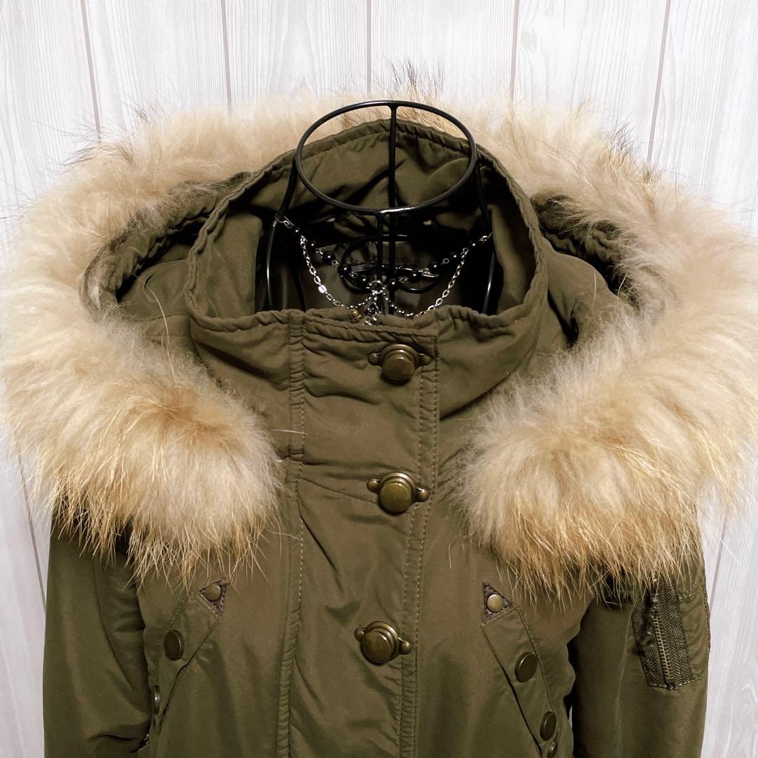 モッズコート リアルファー 平成ギャル y2k グランジ ミリタリー カーキ