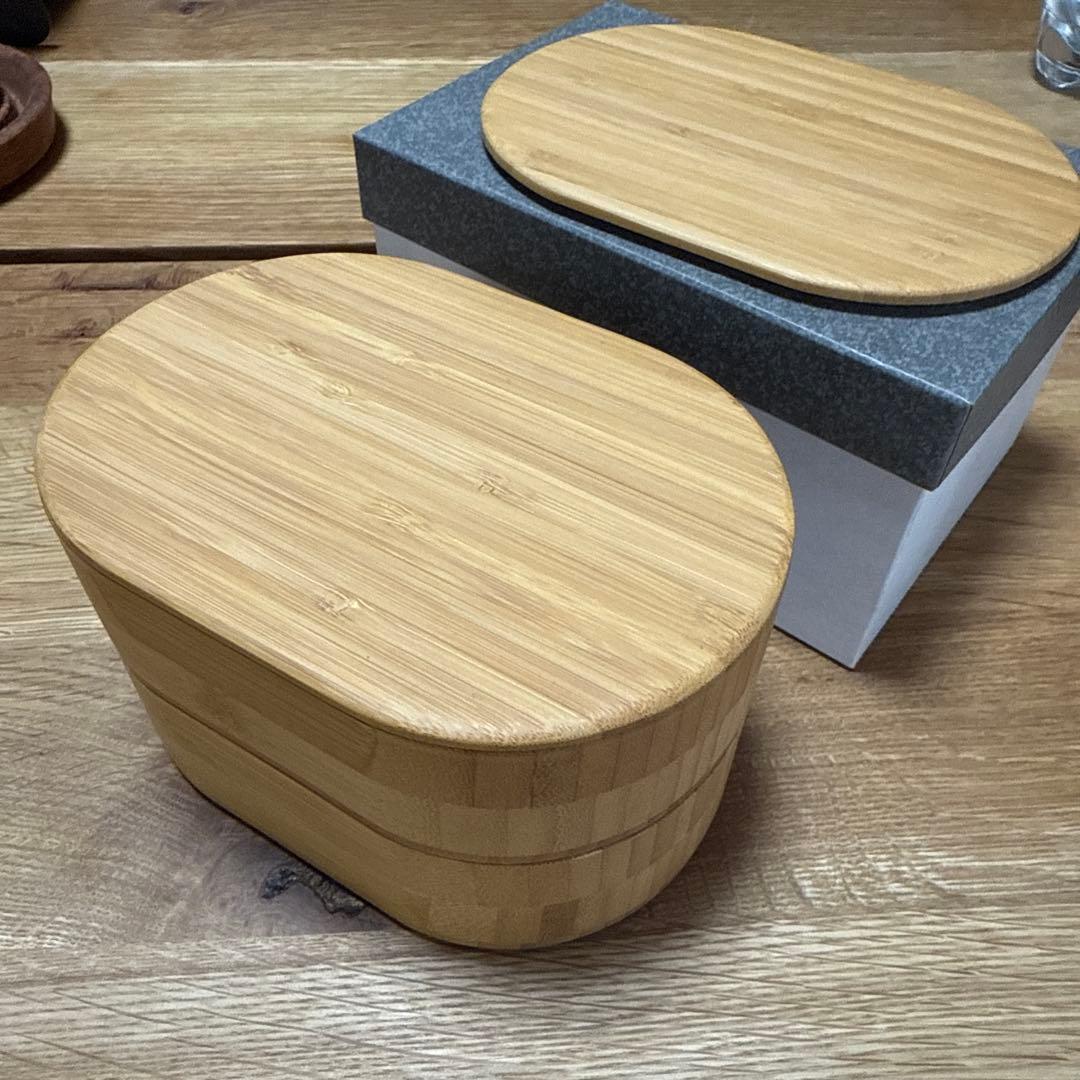 おまとめ2点 楕円2段と角形1段　弁当箱　未使用　曲げわっぱ