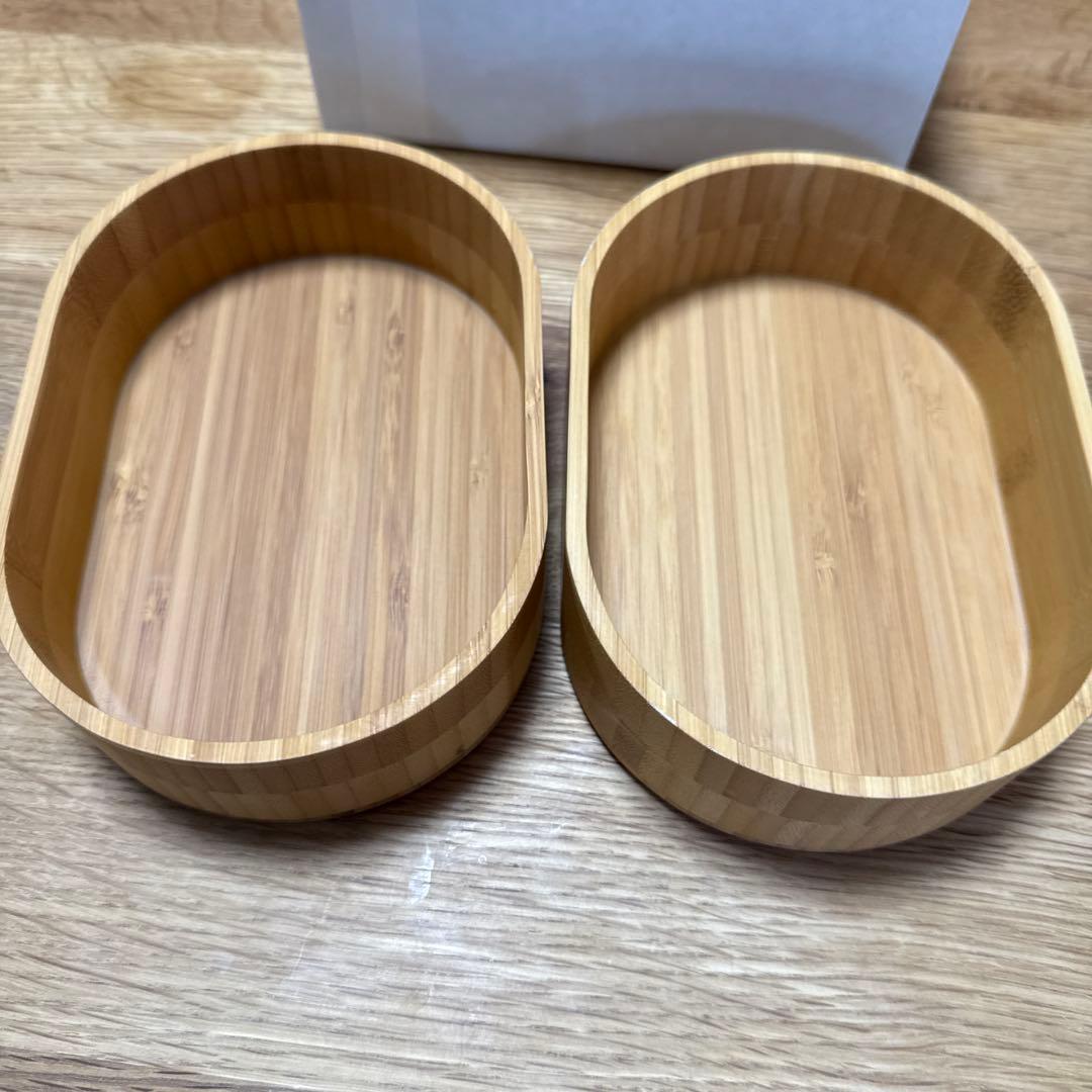 おまとめ2点 楕円2段と角形1段　弁当箱　未使用　曲げわっぱ