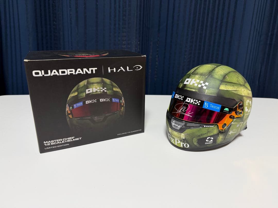 F1 ランド・ノリス 選手 直筆サイン入り1/2ヘルメット