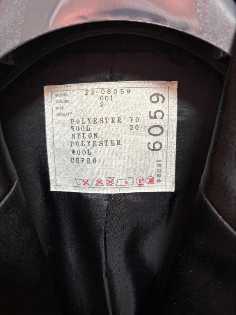 sacai ブラック ジャケット　 MA-1 サイズ2 美品