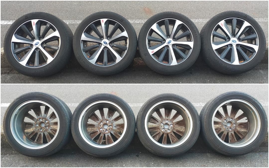 レガシィB4 (BN9) 純正ホイールとレグノGR-XⅡ4本セットのうち1／４