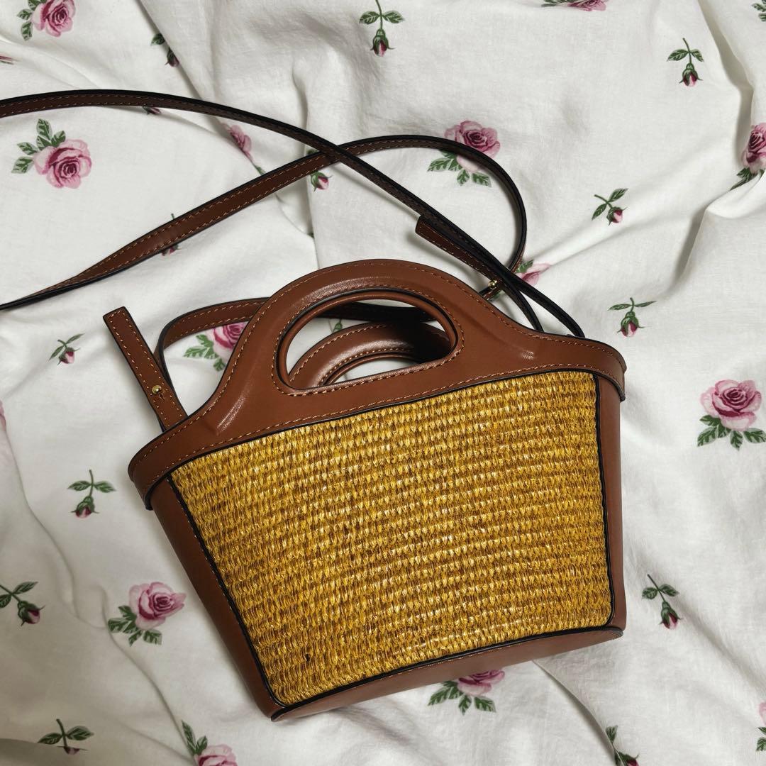 マルニMARNI かごバッグ ローシェンナブラウン レディース