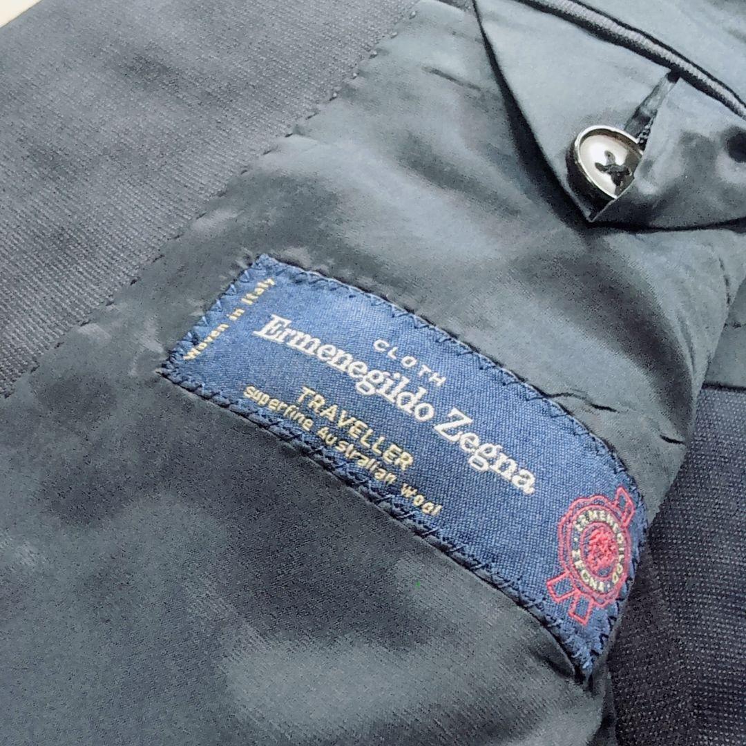 【極美品】ゼニア×ミツミネ　高級　イタリア製生地　ネイビー　L　春スーツ　式典