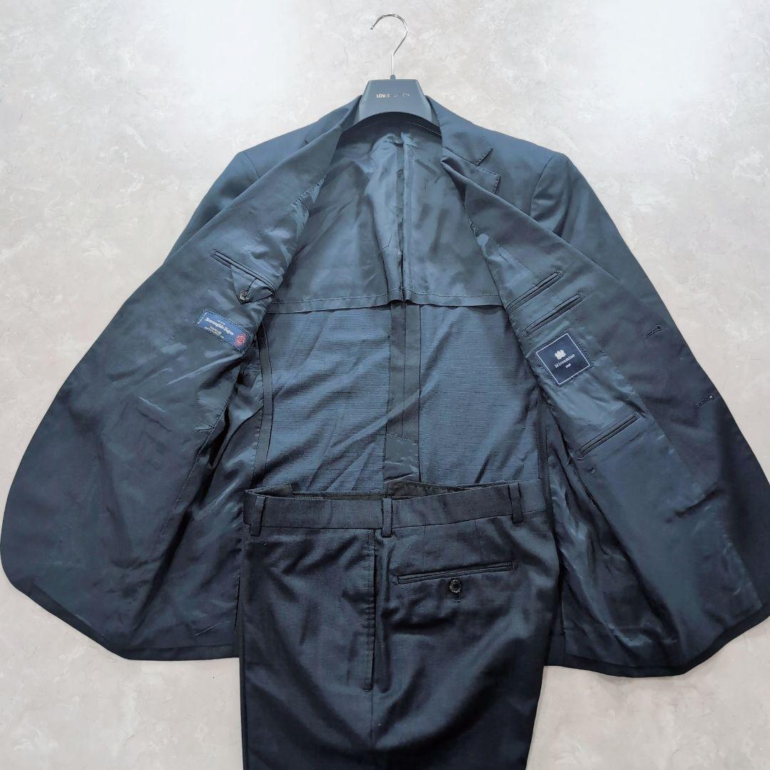 【極美品】ゼニア×ミツミネ　高級　イタリア製生地　ネイビー　L　春スーツ　式典