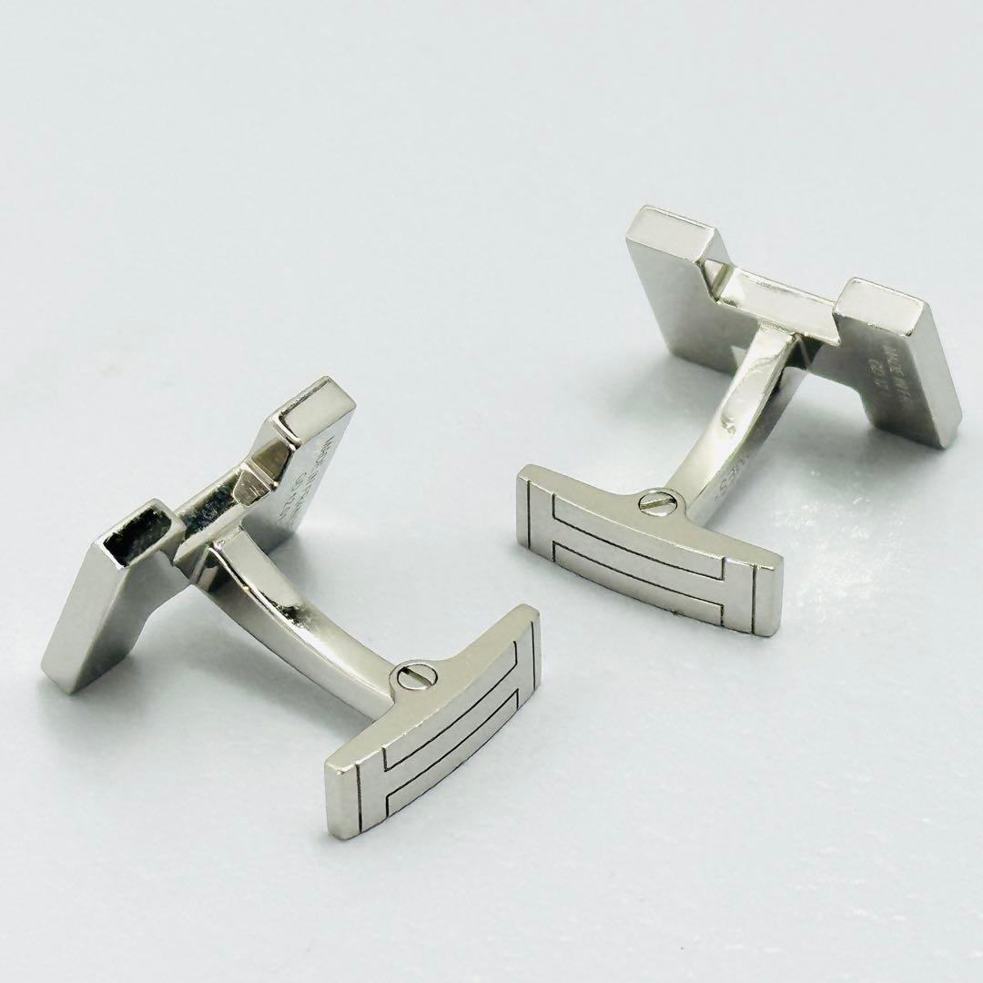 現行品　HERMES　カフリンクス　クイズ　レインボー　シルバー　Hロゴ