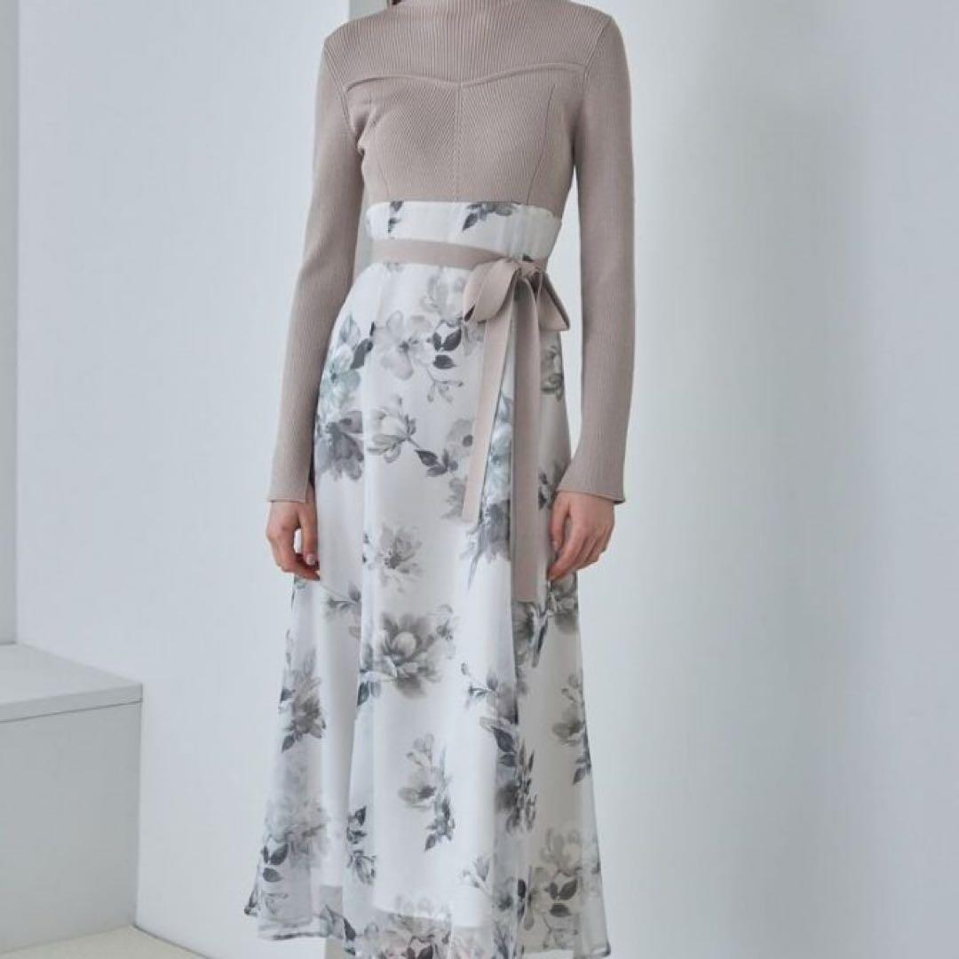 【極美品】マーキュリーデュオ　フラワードッキングロングスリーブワンピース　極美品