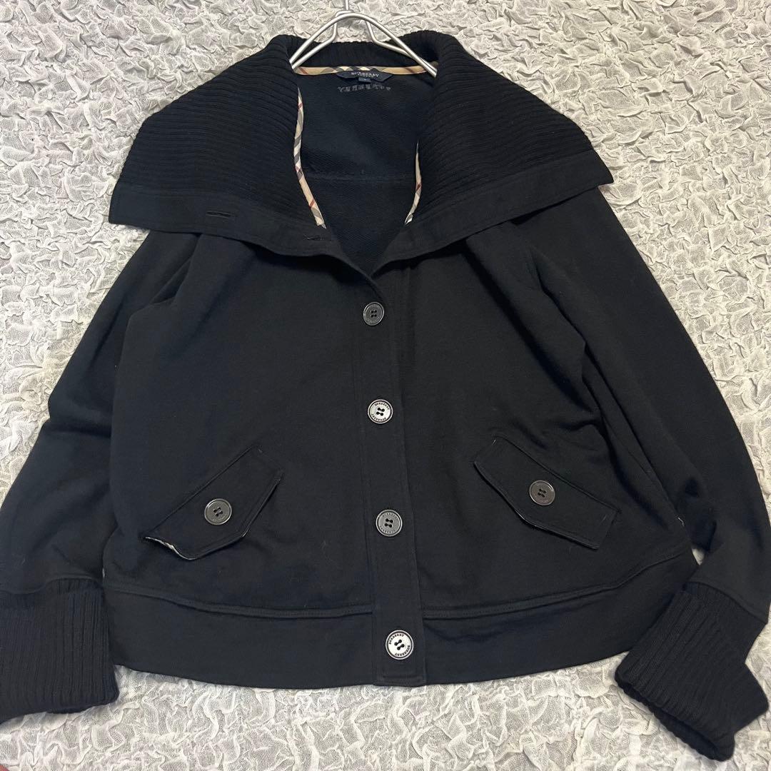 BURBERRY バーバリーロンドン スウェット ブルゾン 黒 ジャケット