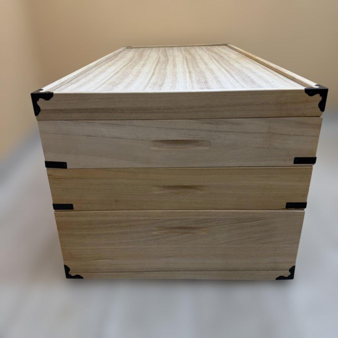 桐 衣装ケース 着物入れ 3段 深型1段 浅型2段 蓋付