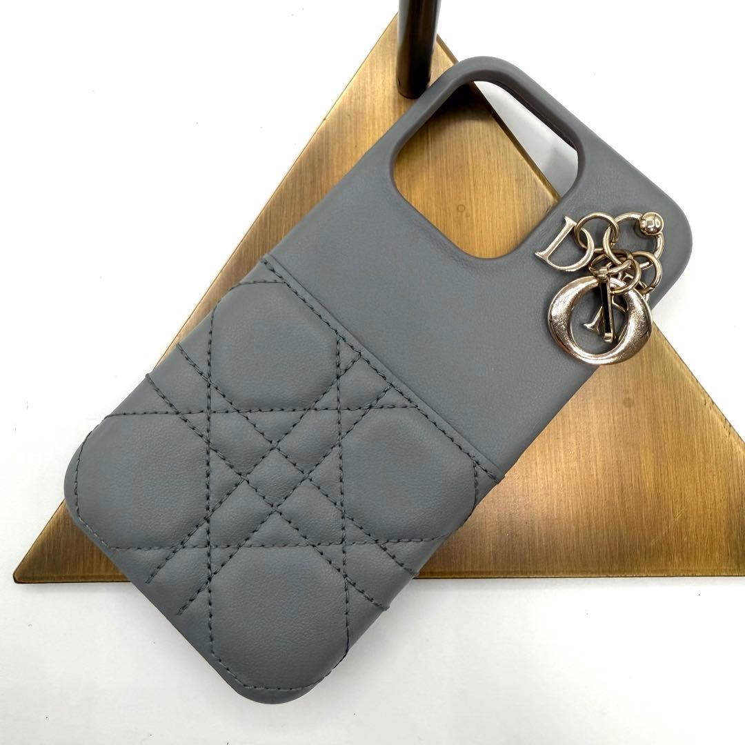新品・未使用　Christian Dior レザー iPhoneケース グレー