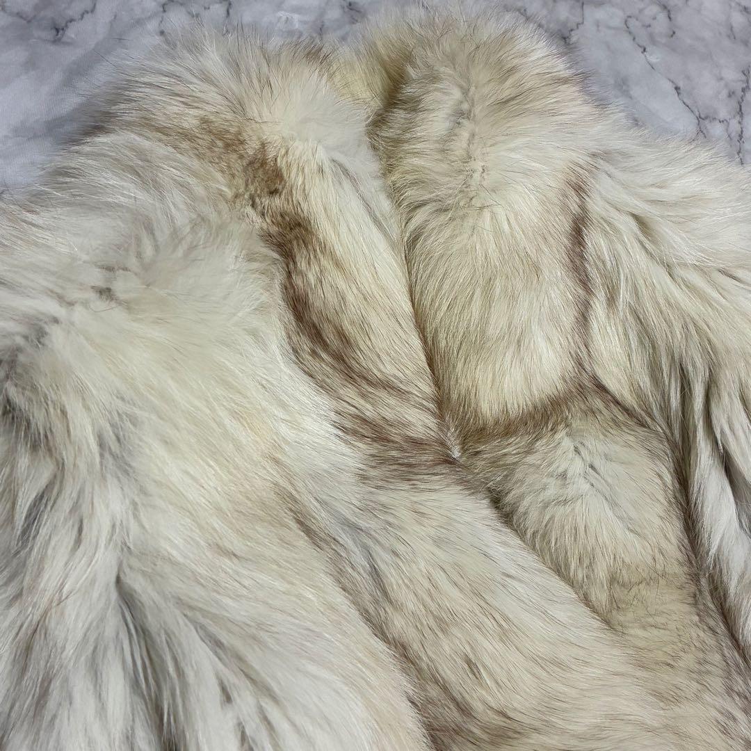 EMBA シャドーフォックス ボリュームm白 ホワイト毛皮 リアルファー