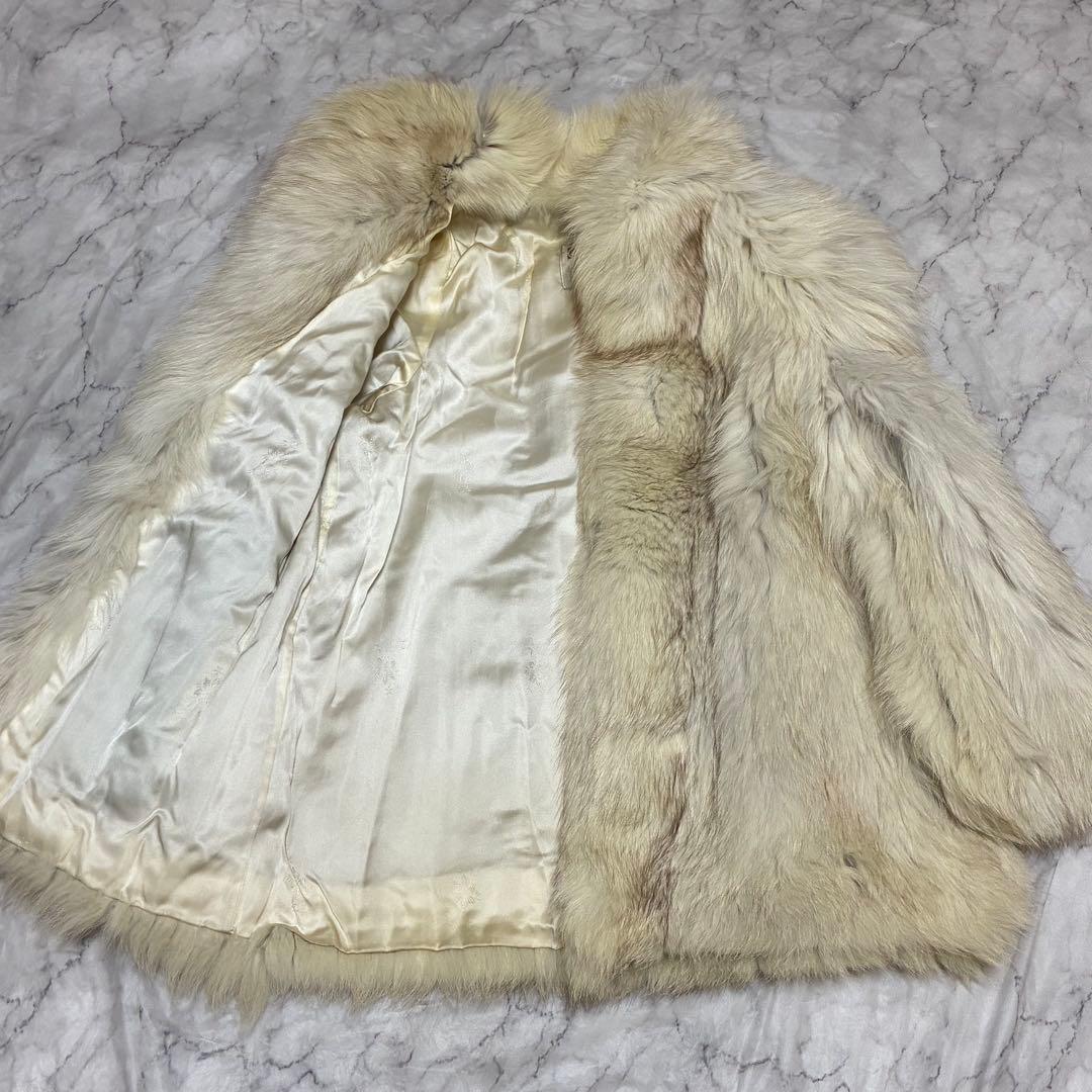 EMBA シャドーフォックス ボリュームm白 ホワイト毛皮 リアルファー