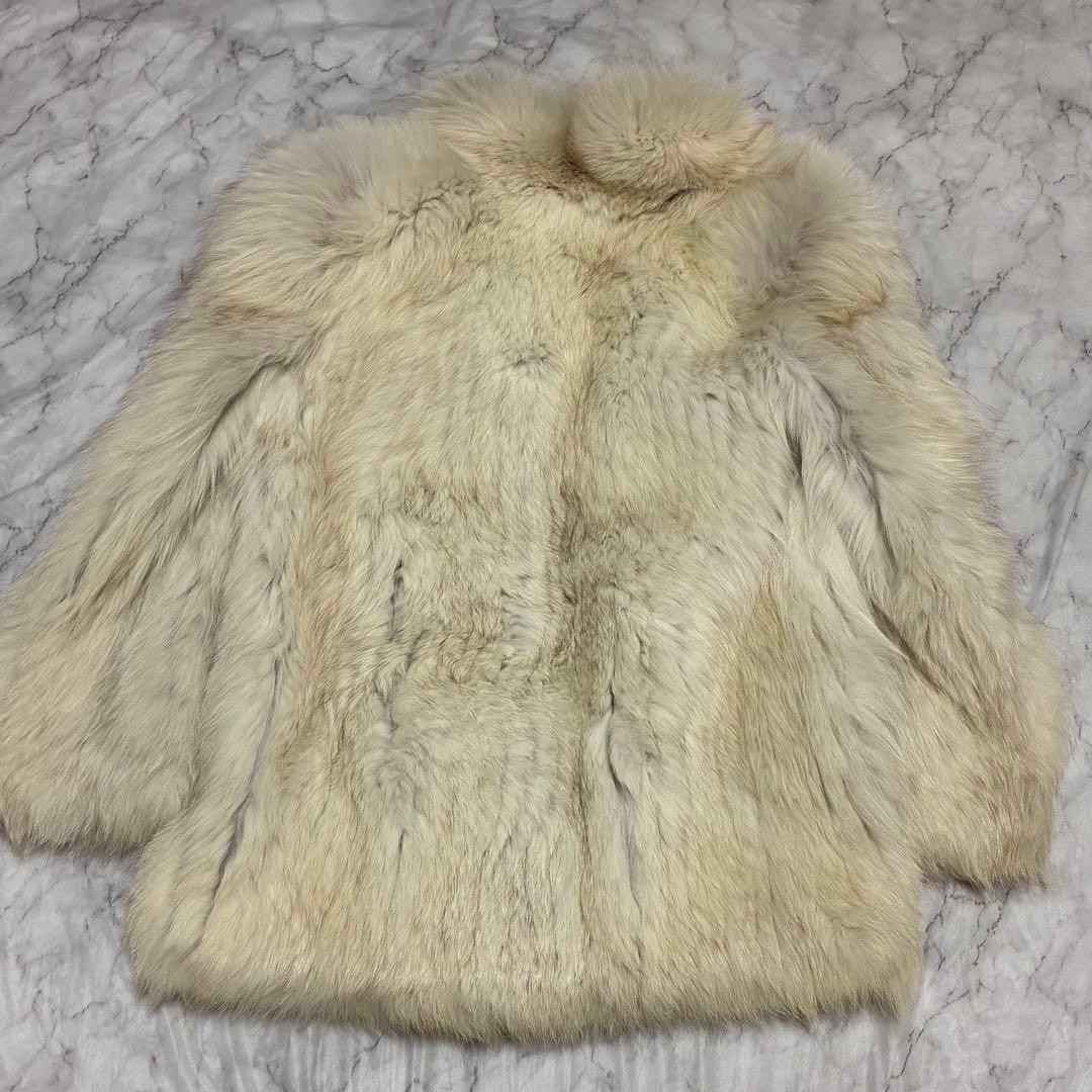 EMBA シャドーフォックス ボリュームm白 ホワイト毛皮 リアルファー