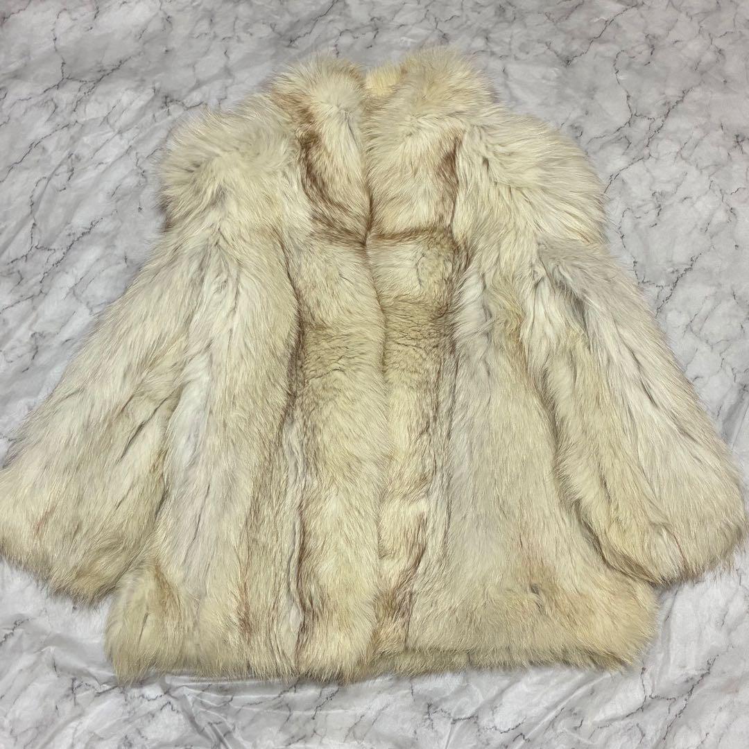 EMBA シャドーフォックス ボリュームm白 ホワイト毛皮 リアルファー