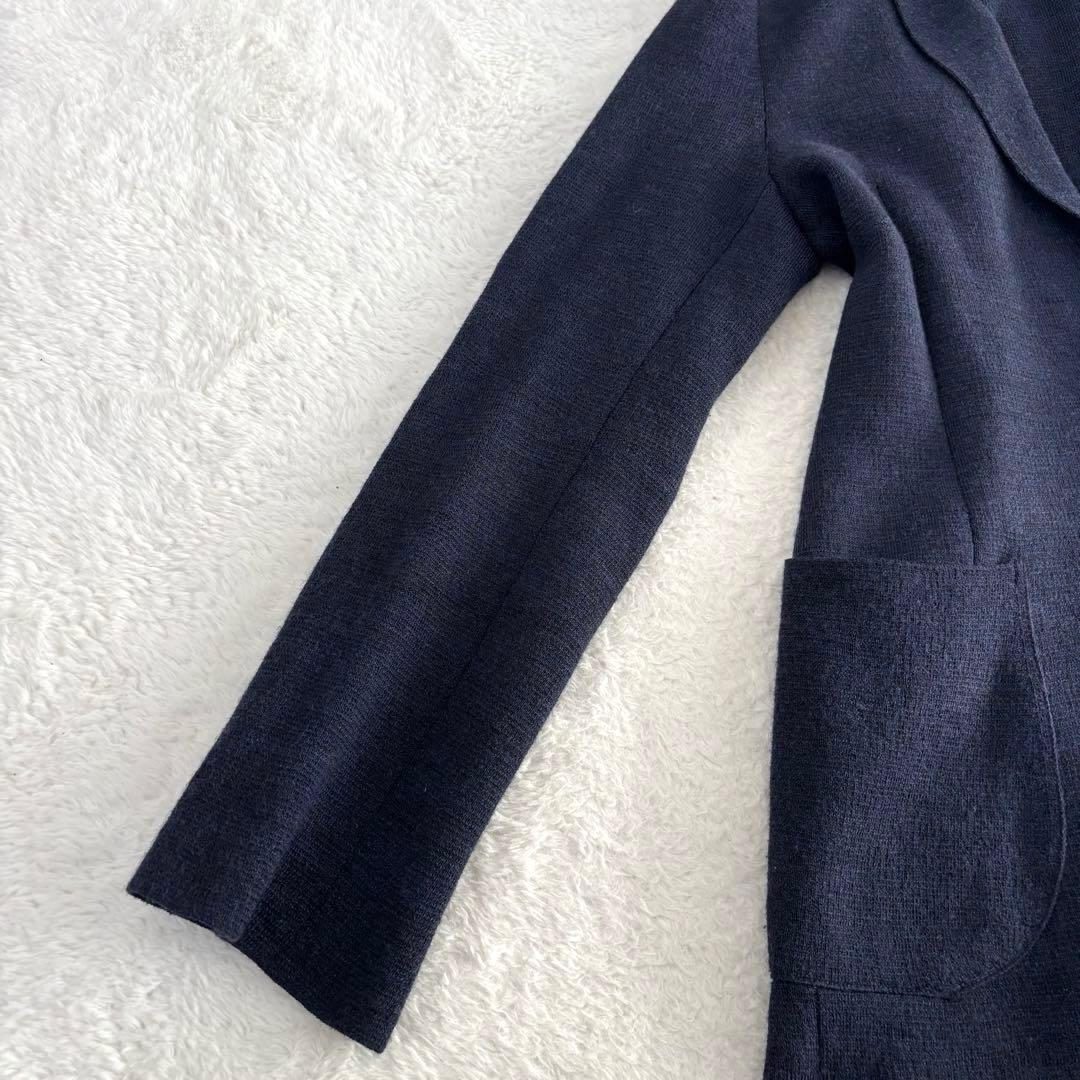 【未使用品 タグ付き】 991 ニットテーラードジャケット 48 ネイビー 2B