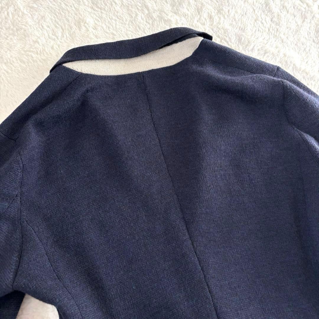 【未使用品 タグ付き】 991 ニットテーラードジャケット 48 ネイビー 2B