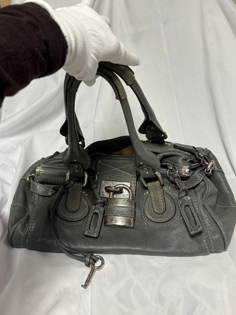 クロエ パディントン ハンドバッグ グレー シルバー金具 フィービー ファイロ