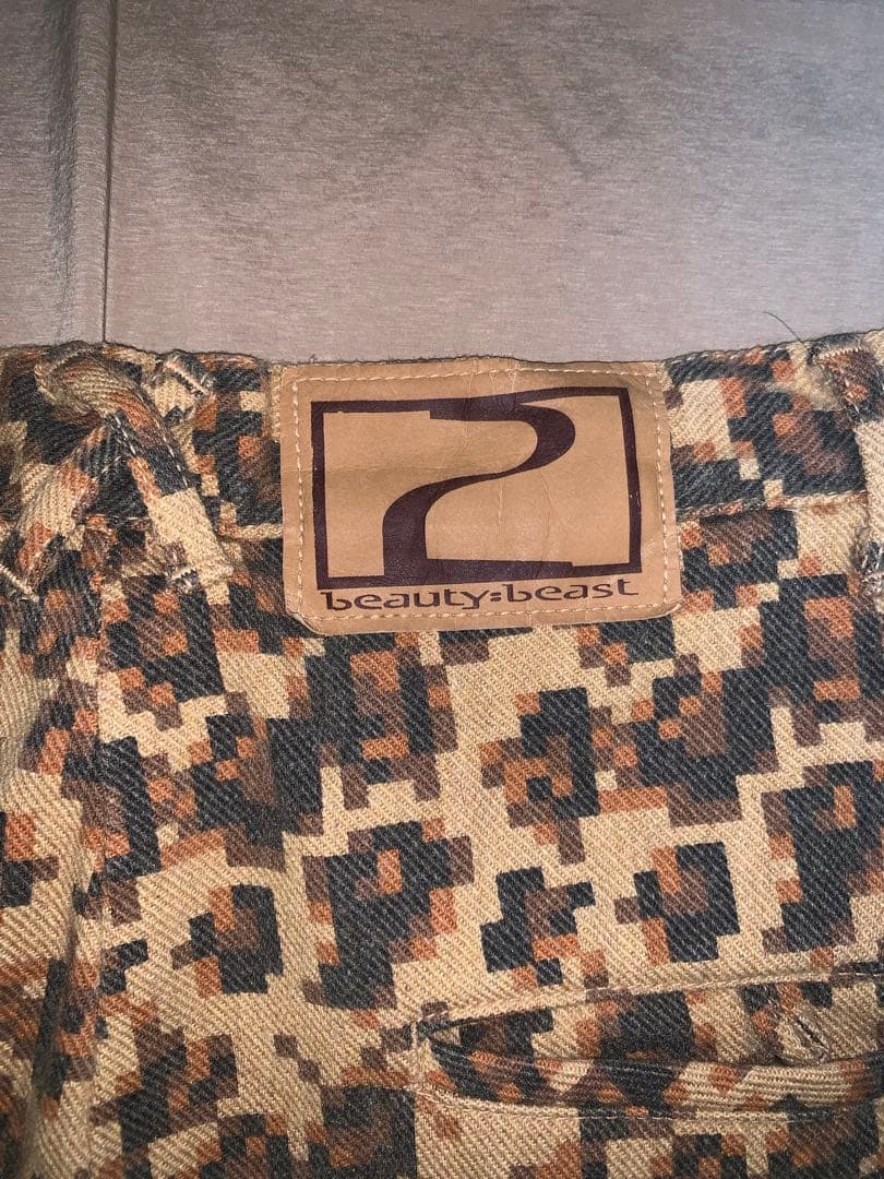 希少アーカイブ 90s Beauty:Beast デジタルレオパードウールパンツ