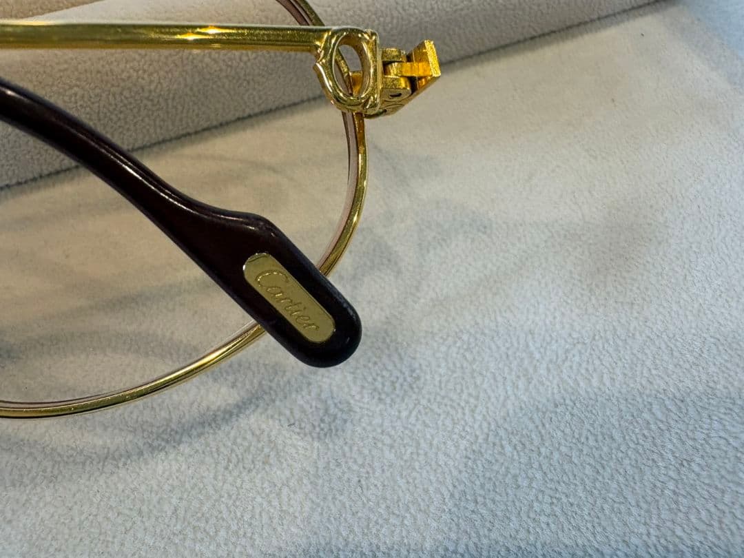 【中古】Cartier カルティエ 眼鏡 ヴィンテージ ツーブリッジ サントス