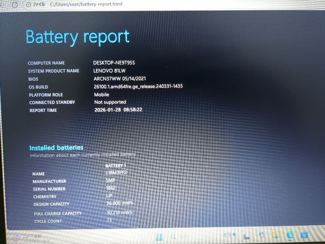 IdeaPad L340-15API Ryzen5・メモリ8GBSSD256GB