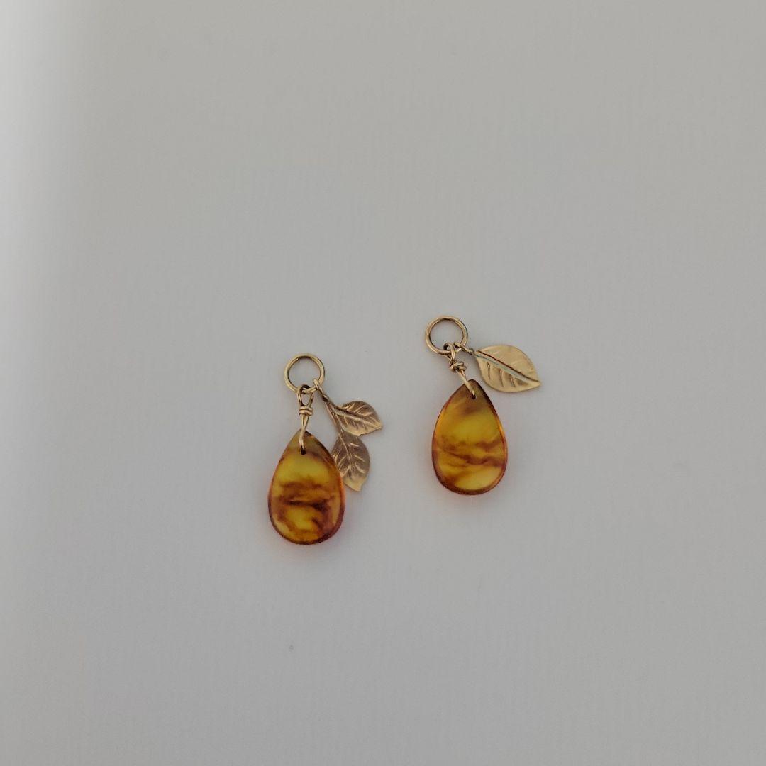 agete K10 アンバー チャーム ピアス