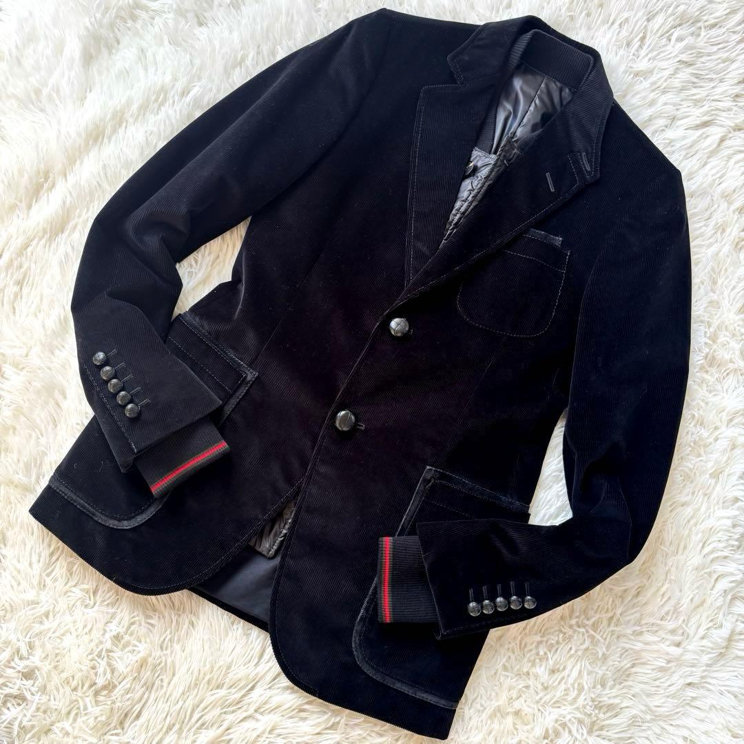 美品グッチGUCCIコーデュロイ テーラードジャケット ブルゾン付シェリーライン
