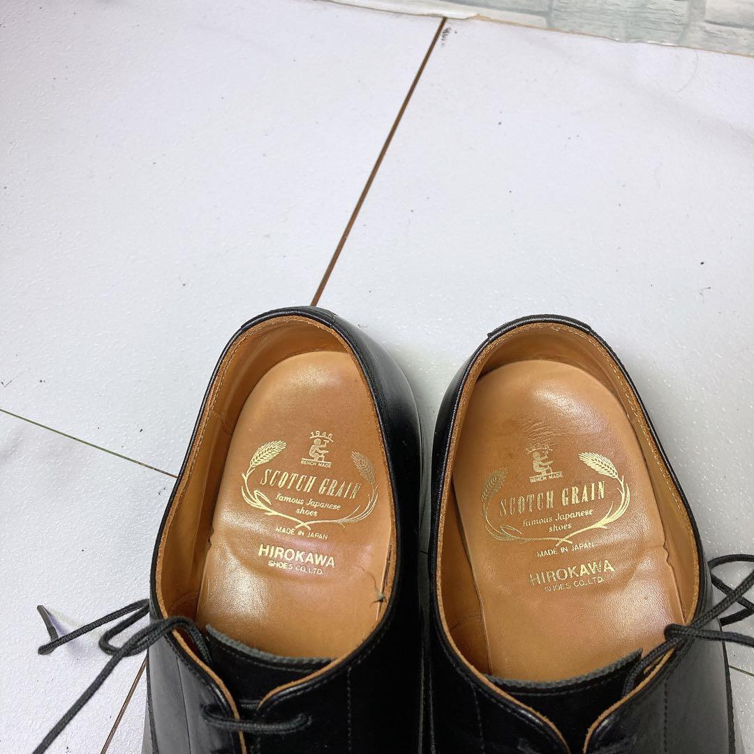 美品 スコッチグレイン ビジネスシューズ 3536 ストレート 黒 25.5