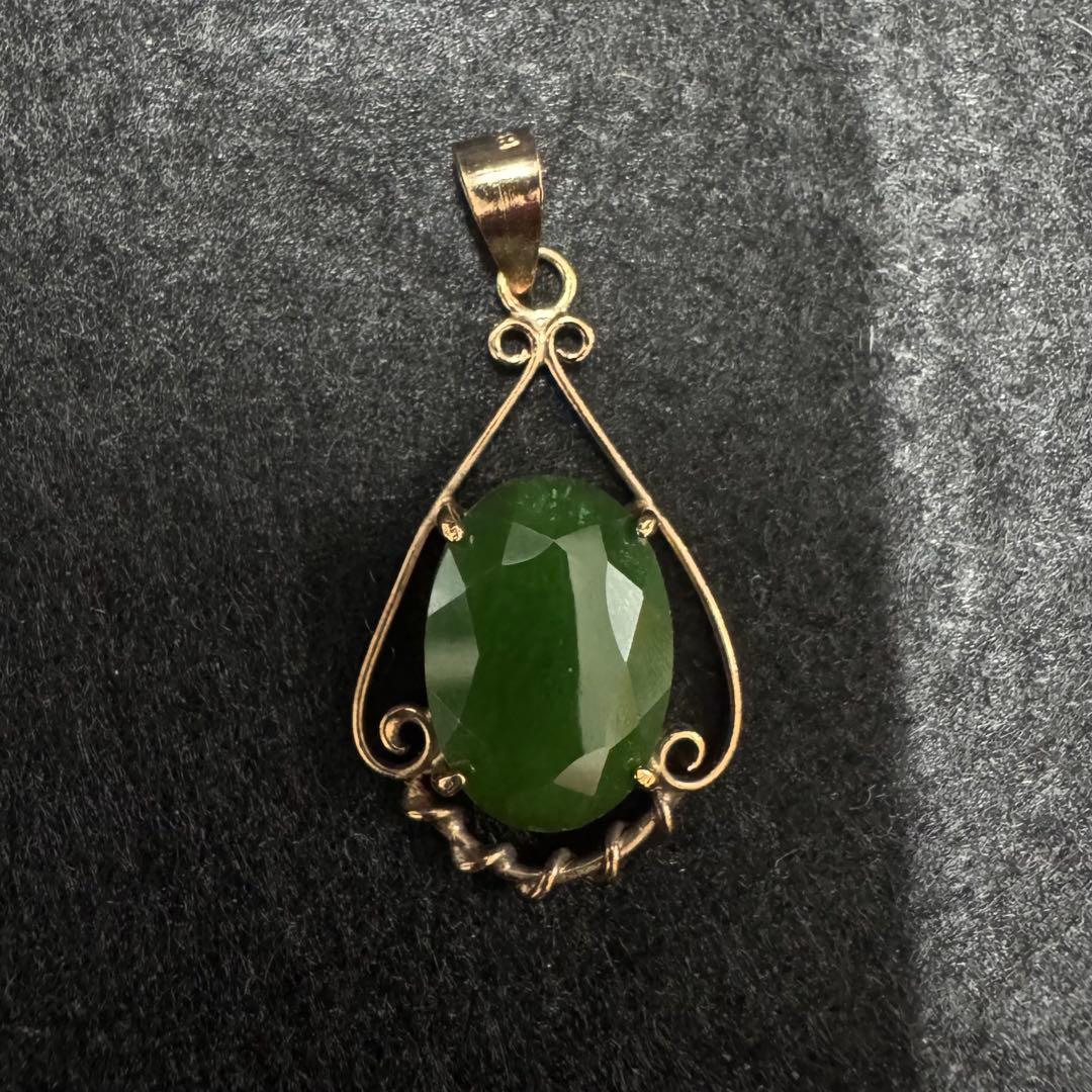 花*☆様 18K グリーンストーン ペンダント ネックレス トップ