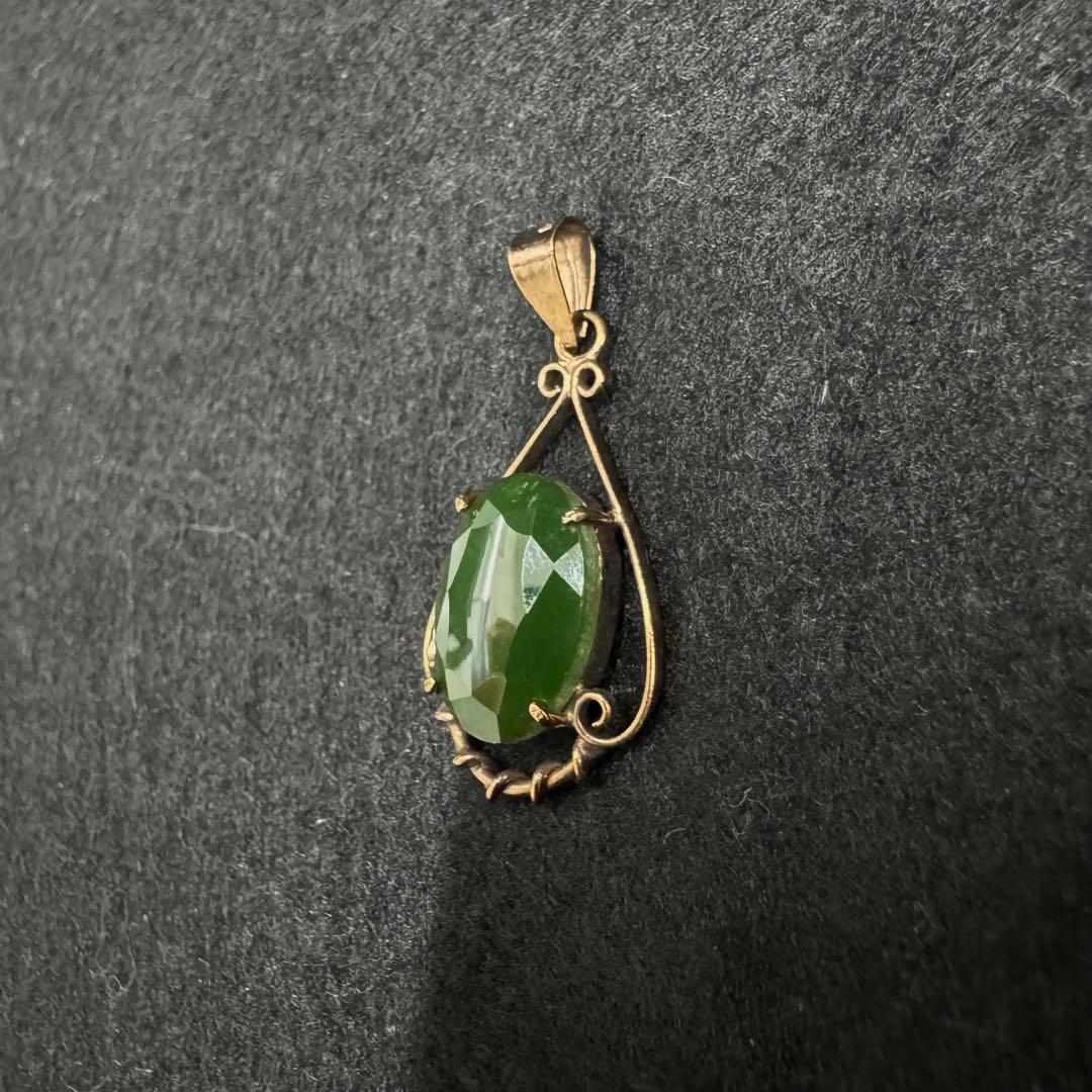 花*☆様 18K グリーンストーン ペンダント ネックレス トップ