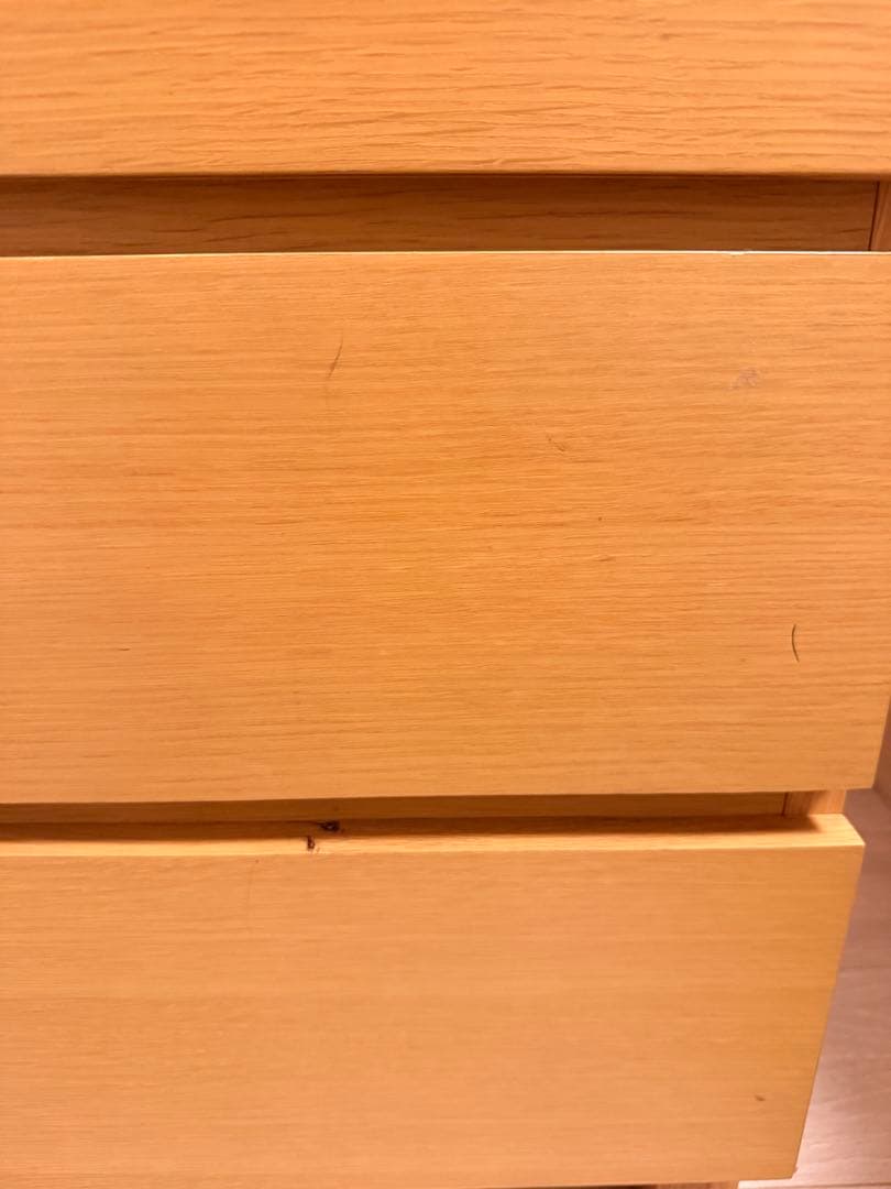 ナチュラル木製4段チェスト