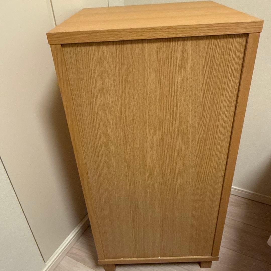 ナチュラル木製4段チェスト