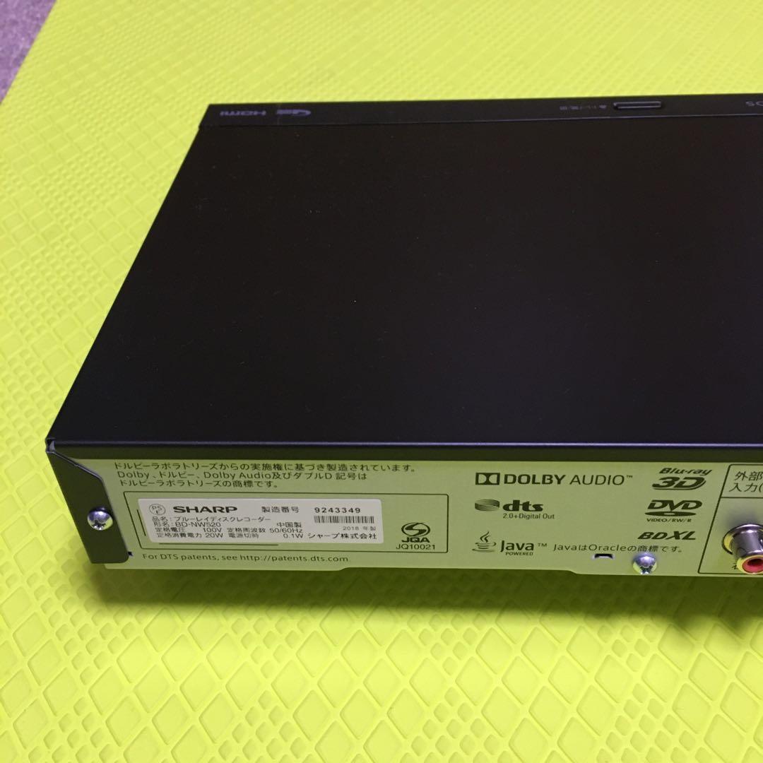 ◆美品◆シャープ　BD-NW520◆2番組同時録画◆純正リモコン◆HDD換装済み