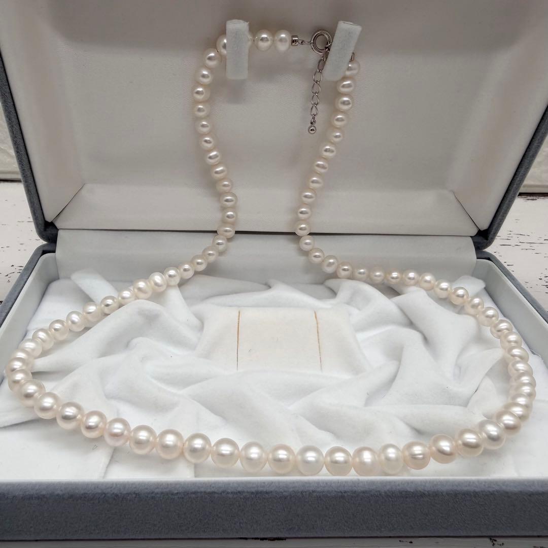 【テリ強】 本真珠　パール　ネックレス　6.5-7.0mm　30.34g