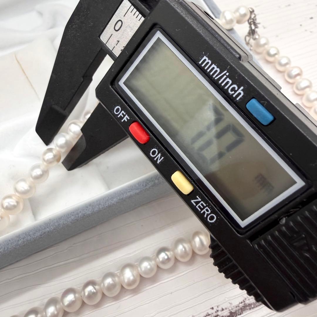 【テリ強】 本真珠　パール　ネックレス　6.5-7.0mm　30.34g