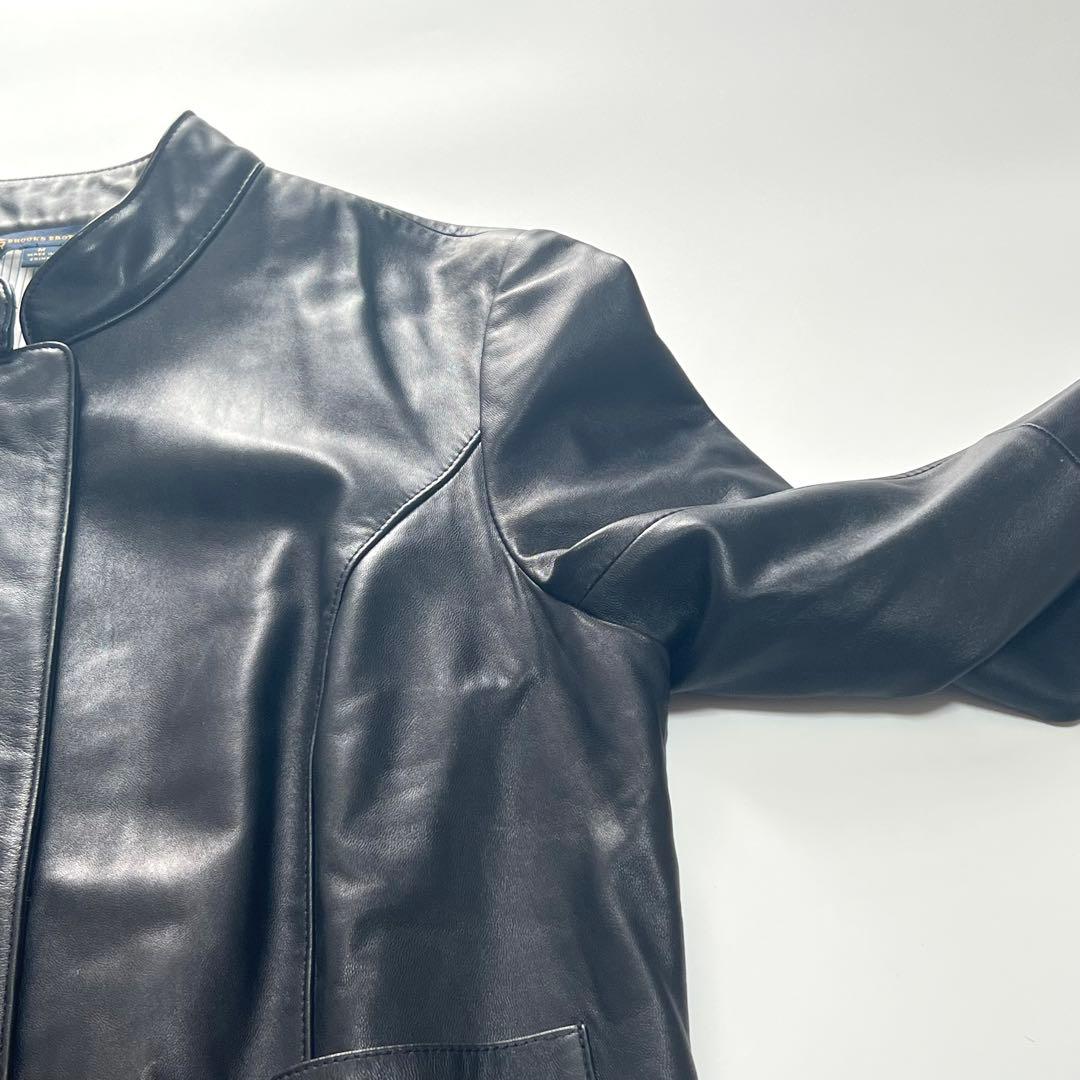 【極美品】ブルックスブラザーズ　シングルレザージャケット　羊革　現行　黒　M