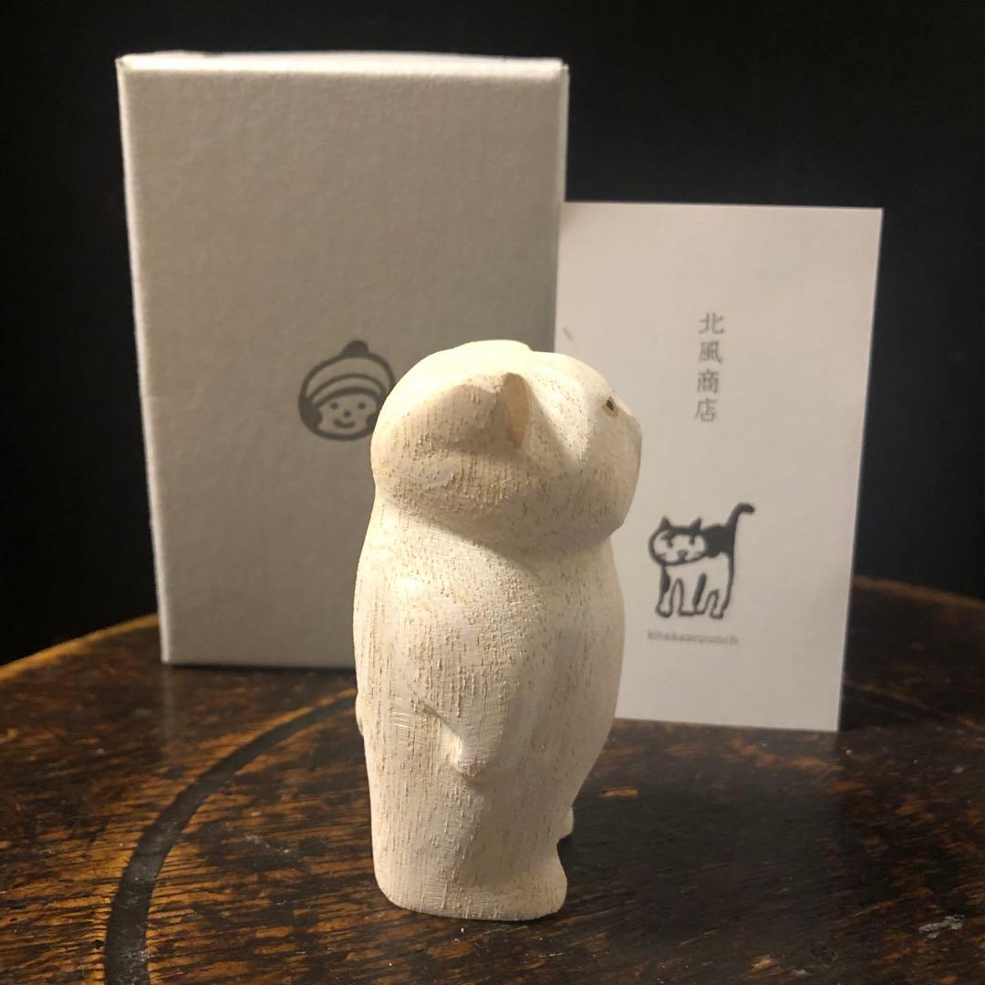 ドラエモン88 キタカゼパンチさん 木彫猫 箱付き