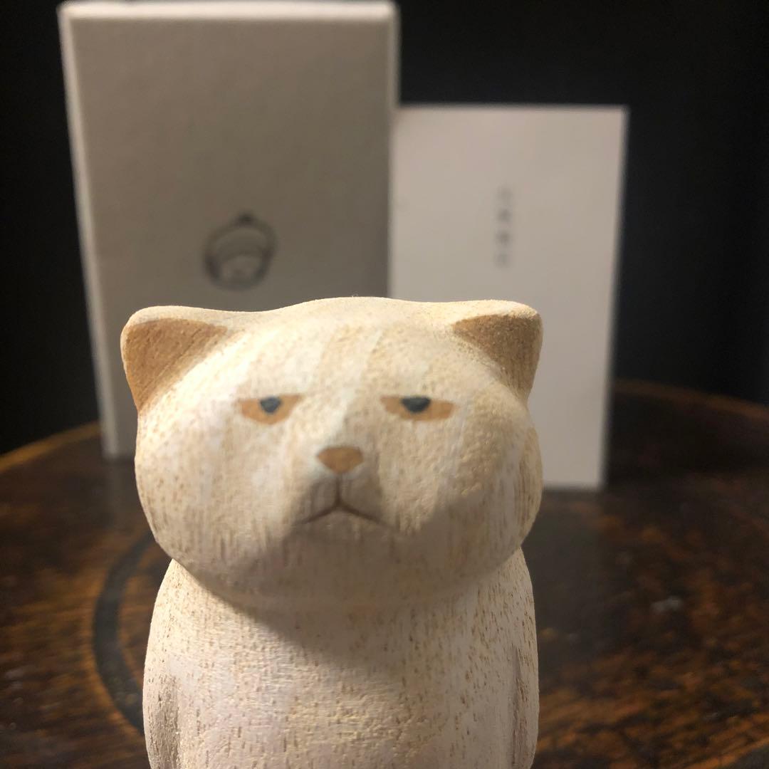 ドラエモン88 キタカゼパンチさん 木彫猫 箱付き