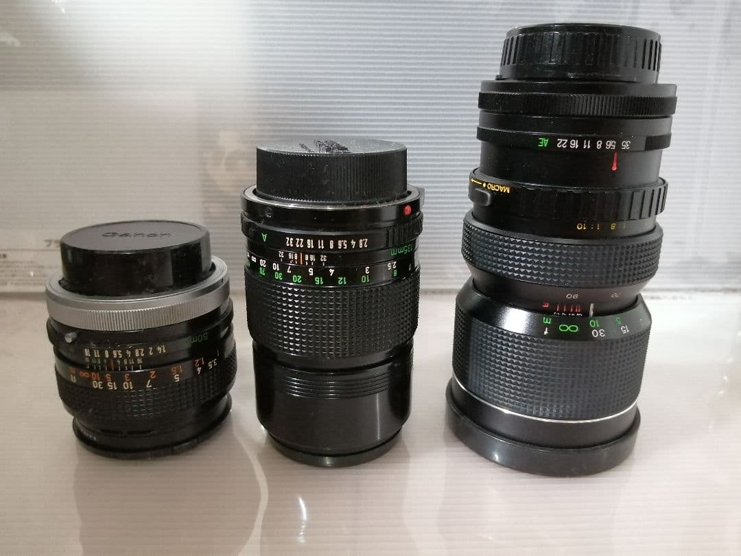 田*中様 Canon F-1 フィルムカメラ 24mmレンズ他レンズ3本
