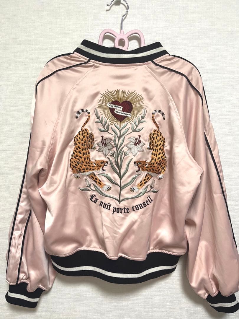 LILY BROWN×KEITA エンブロイダリーリバーシブルスカジャン　ピンク