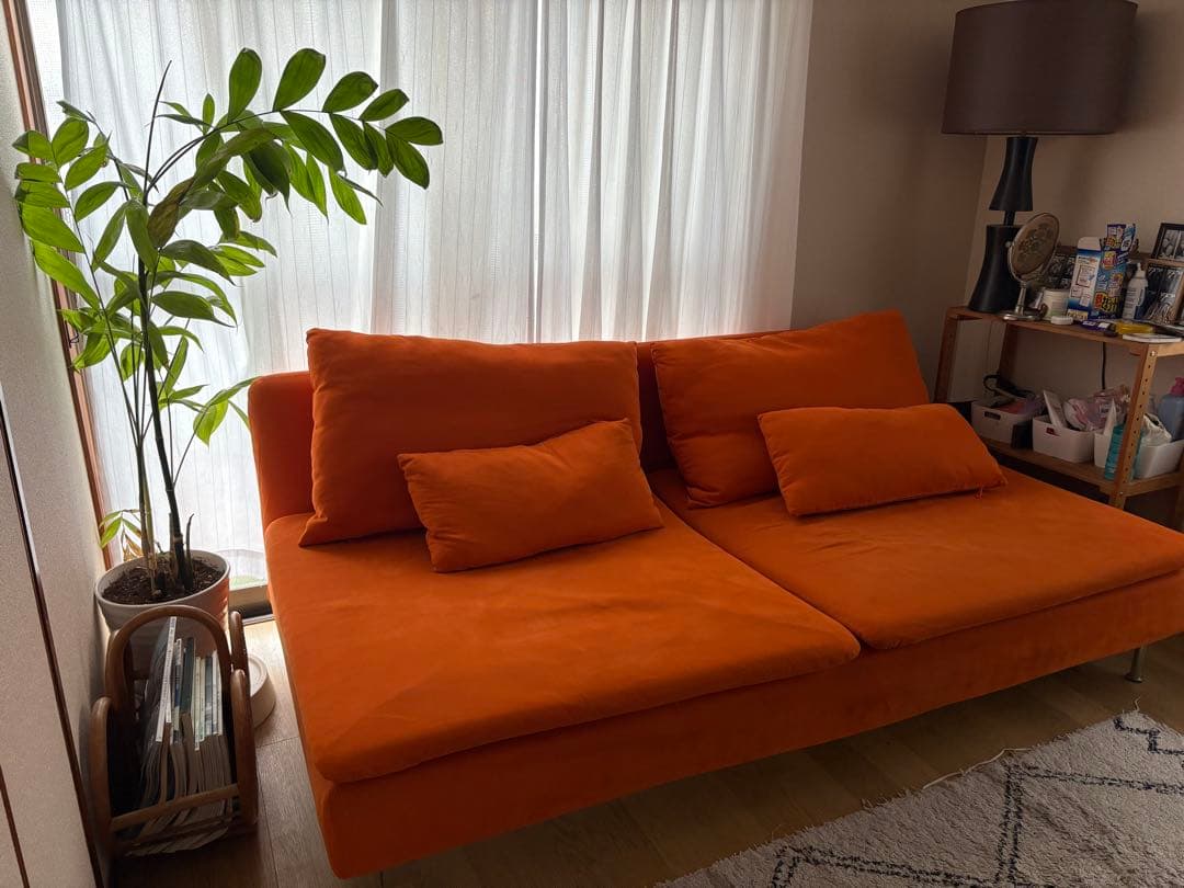 IKEA Soderhamn 3人掛けソファー レアなオレンジ色