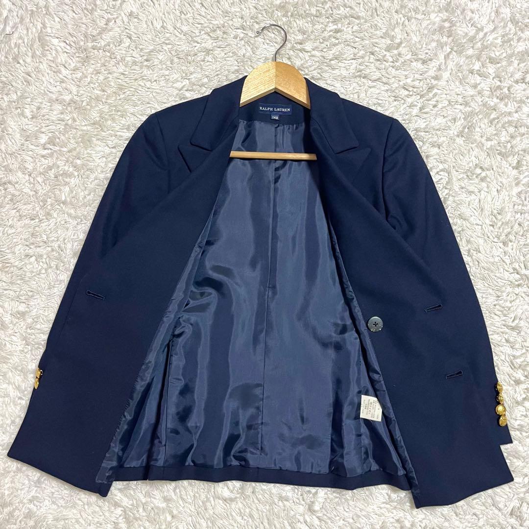 ✨希少✨ラルフローレン 140サイズ 金ボタン 紺ブレ セットアップ プリーツ