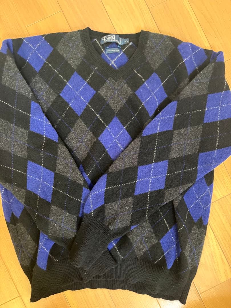 トップス 90s Ralph Lauren argyle lambs wool knit