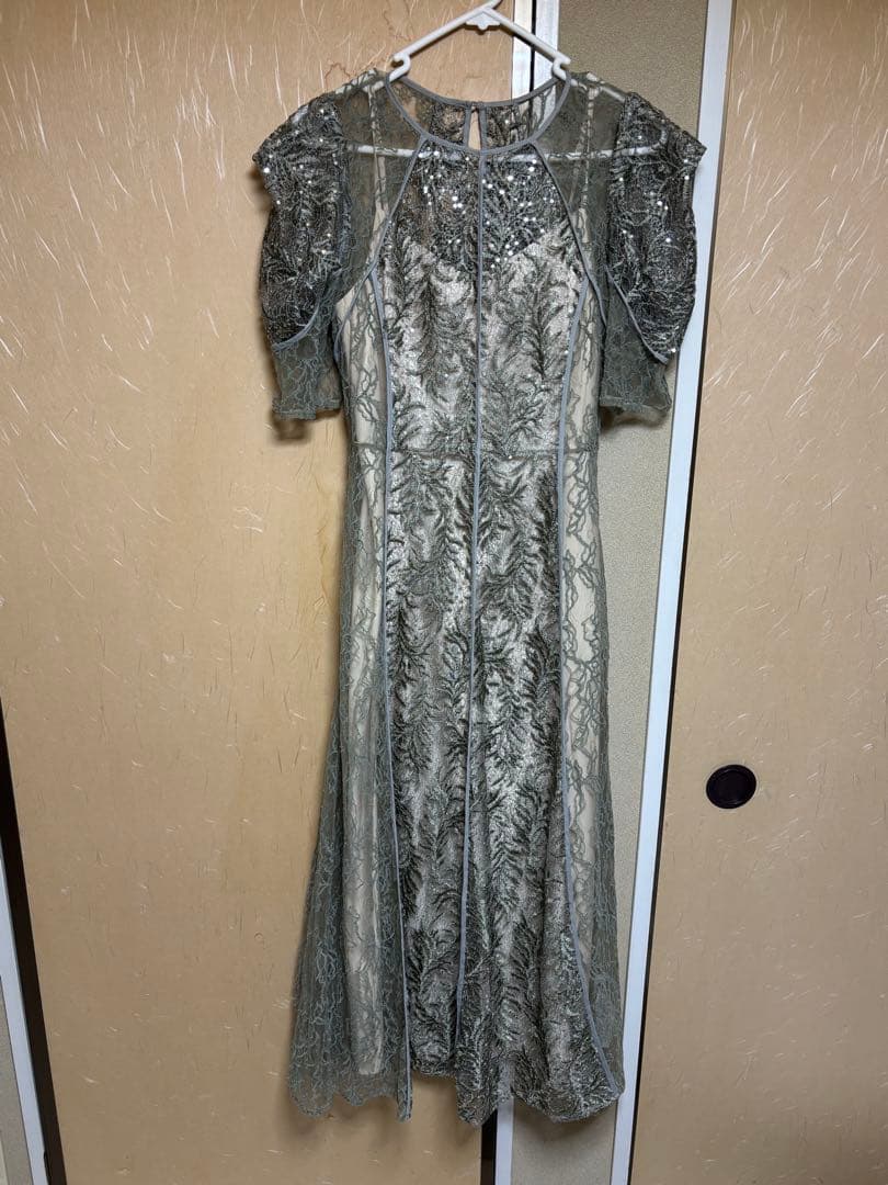 FRAY I.D リーフレースパイピングドレス 1サイズ ミント グリーン