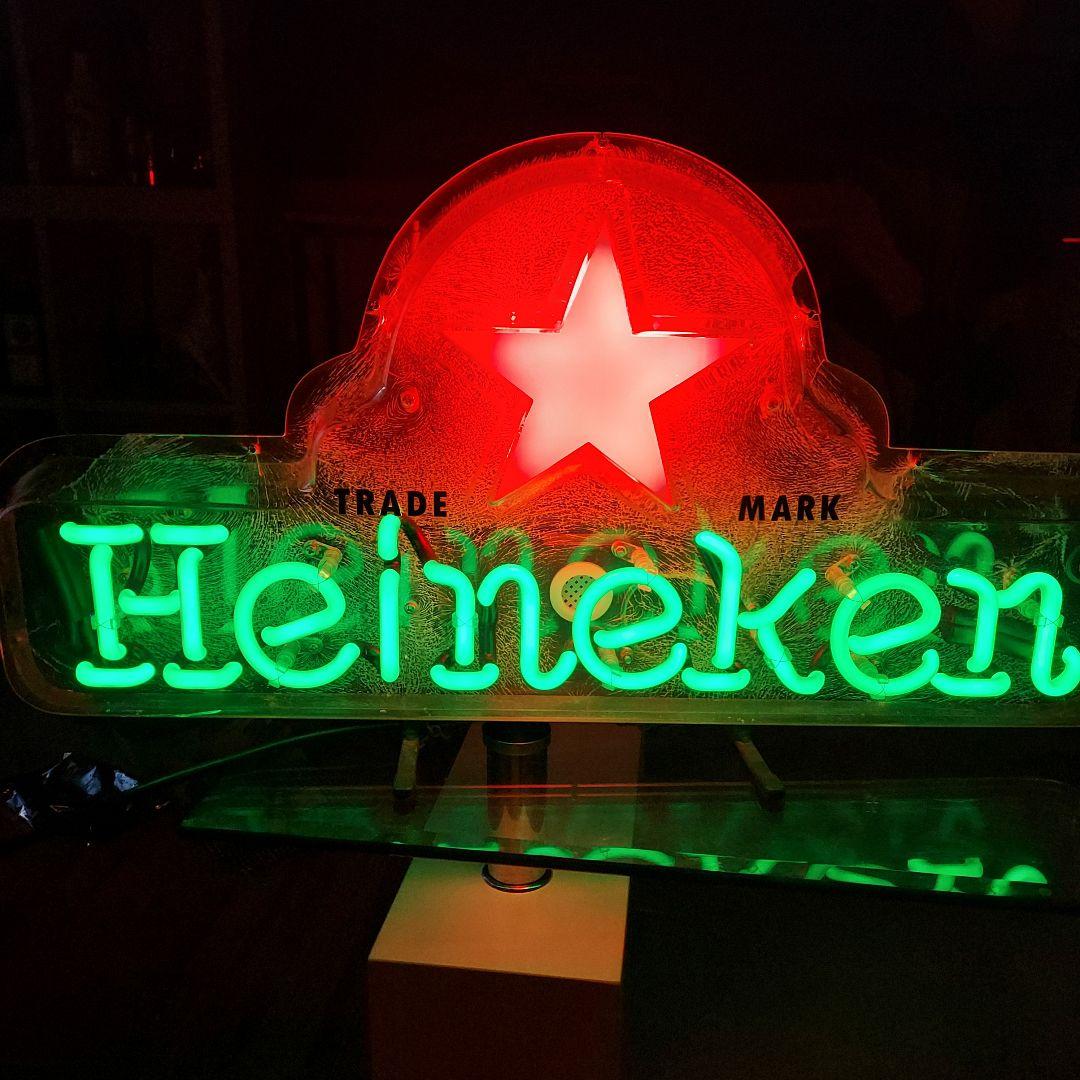 当時物Heineken ネオン管看板 アメリカ雑貨　レトロ