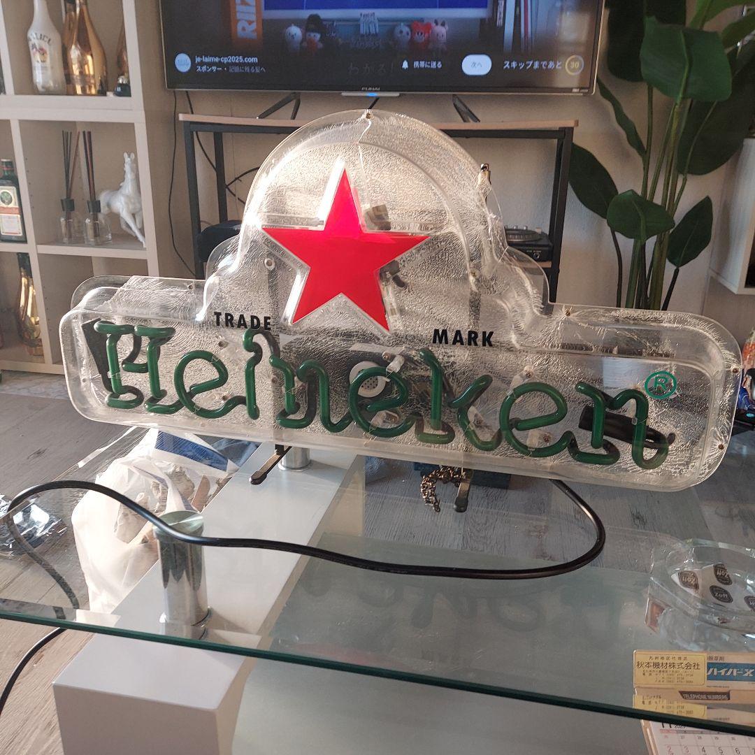 当時物Heineken ネオン管看板 アメリカ雑貨　レトロ