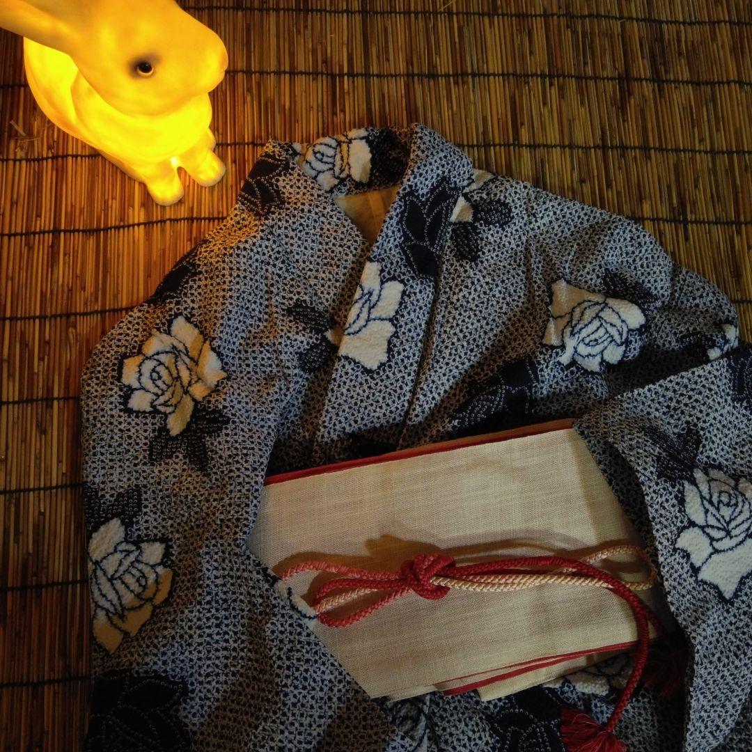 値下げ！絞り浴衣⭐バラ柄⭐娘⭐祭り