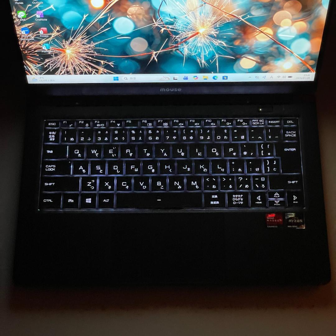 ★美品★ Mouse X4-R5 Ryzen5 ノートPC バッテリー◎ SSD