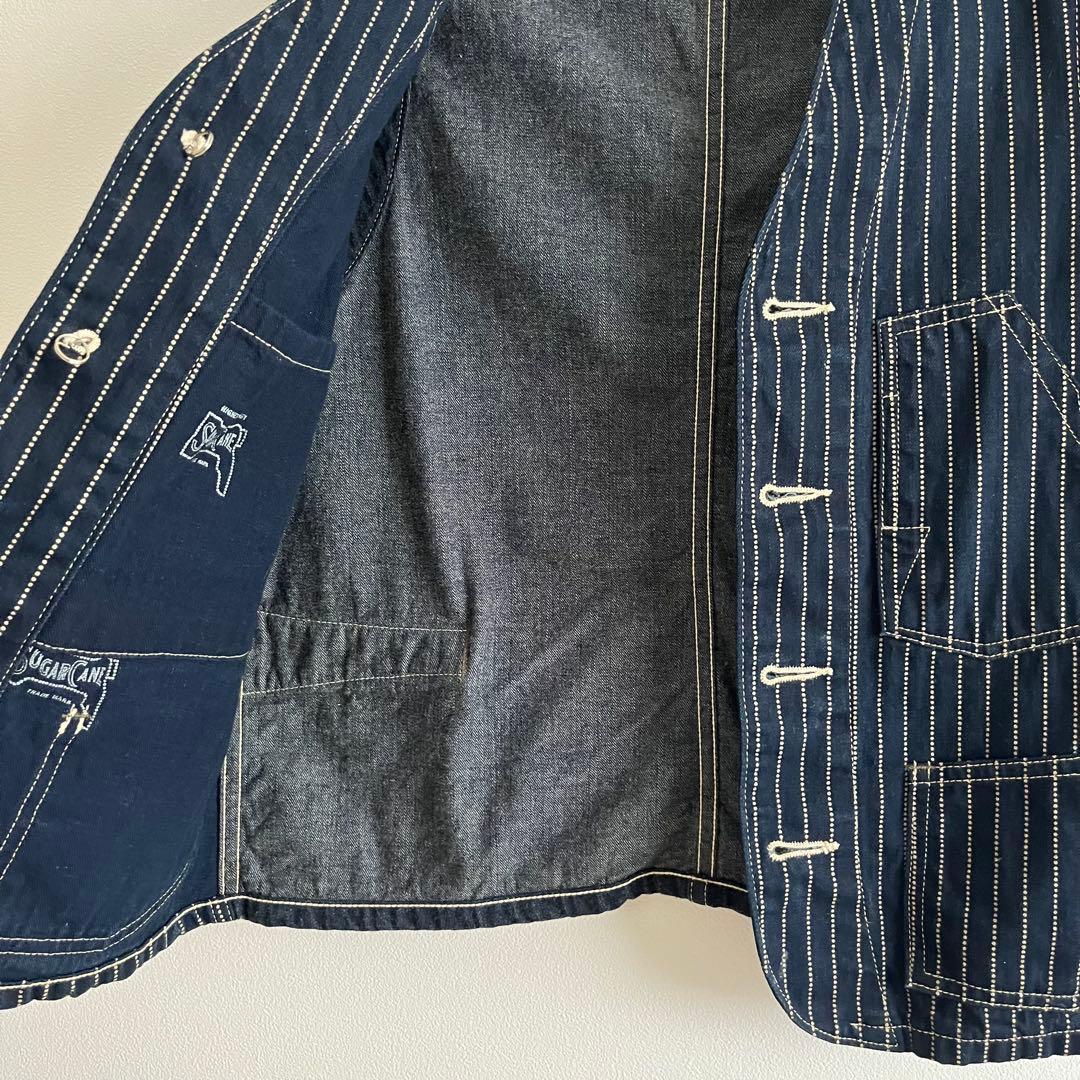 【 Sugar Cane 】 シュガーケーン ベスト 36 デニム ストライプ