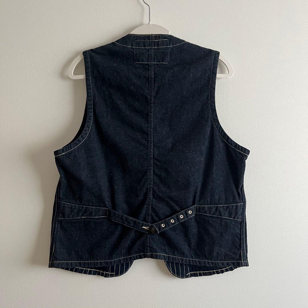 【 Sugar Cane 】 シュガーケーン ベスト 36 デニム ストライプ